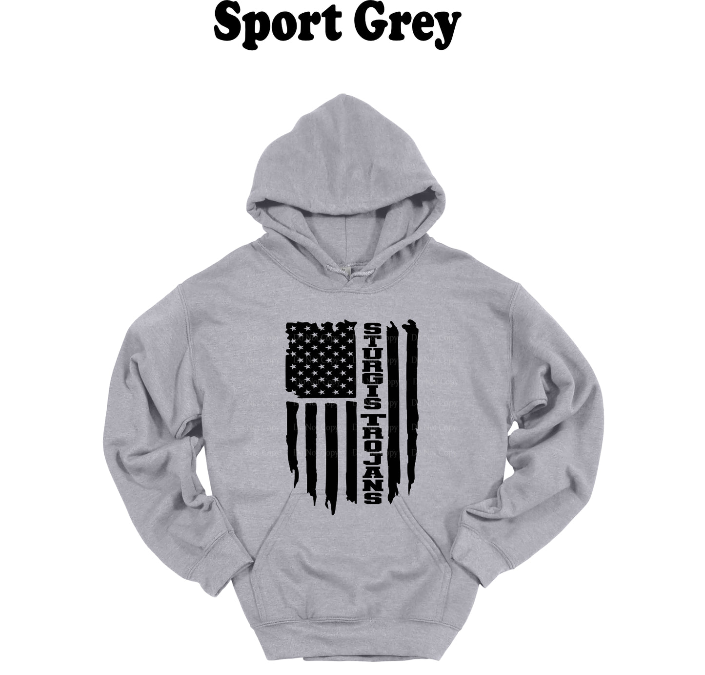 Sturgis Trojans Black American Flag Hooded Sweatshirt