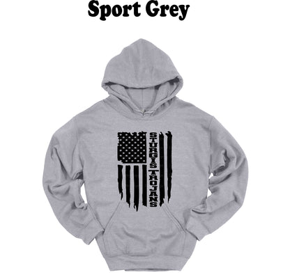 Sturgis Trojans Black American Flag Hooded Sweatshirt
