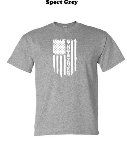 Sturgis Trojans White American Flag Tee