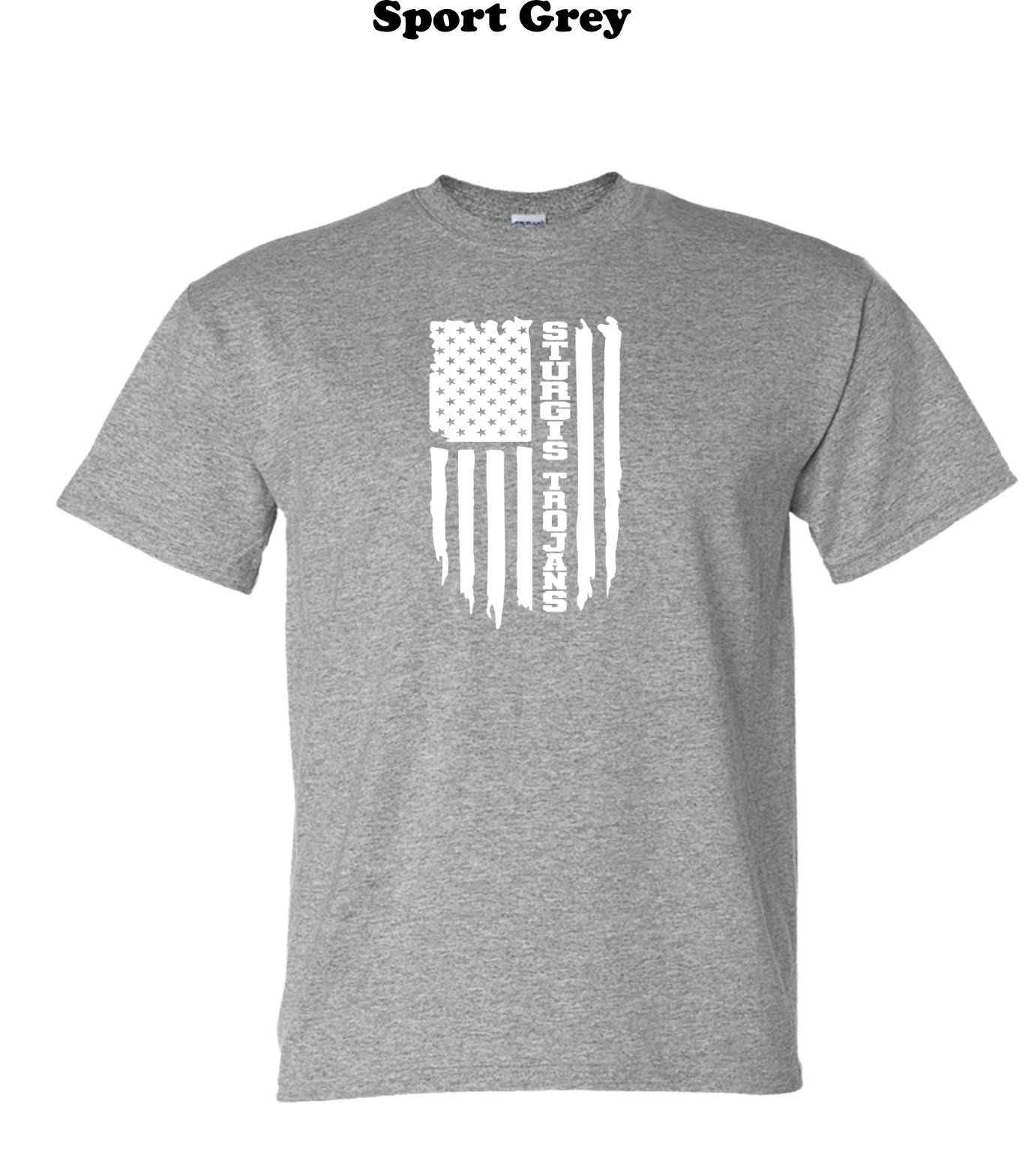 Sturgis Trojans White American Flag Tee