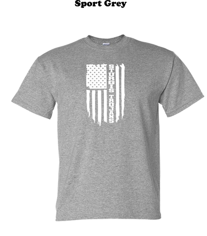 Sturgis Trojans White American Flag Tee