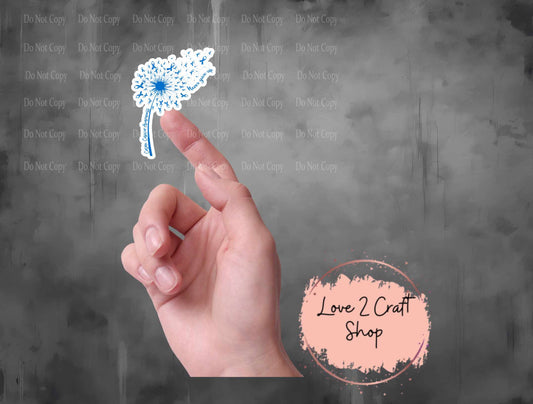Colon Cancer Dandelion Blue ribbon Stickers