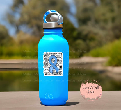 Colon Cancer ribbon typography Stickers