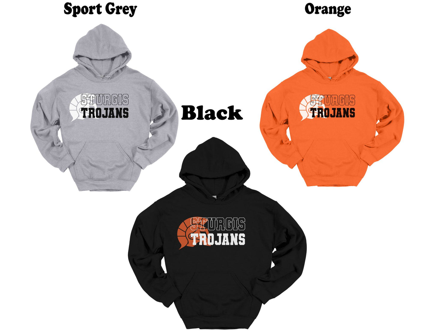Sturgis Trojans Logo Varsity Lettering hooded Sweatshirt