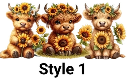 Highland Cow Cold Brew Glass Tumblers - 5 Styles