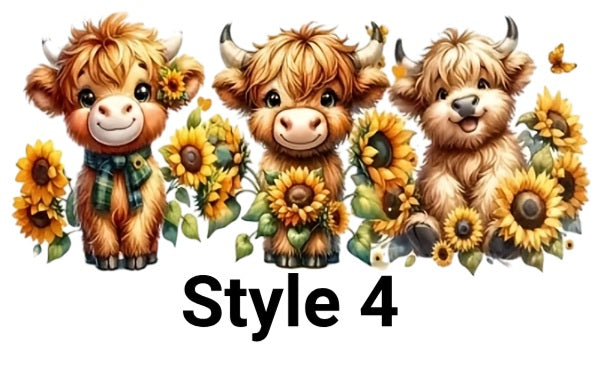 Highland Cow Cold Brew Glass Tumblers - 5 Styles