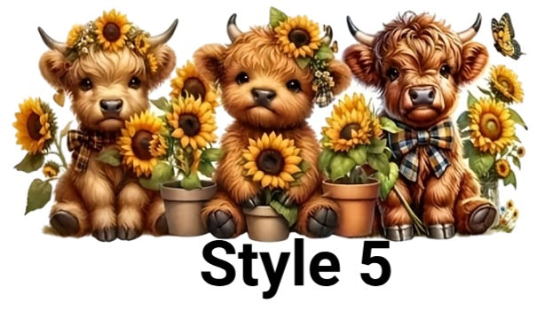 Highland Cow Cold Brew Glass Tumblers - 5 Styles