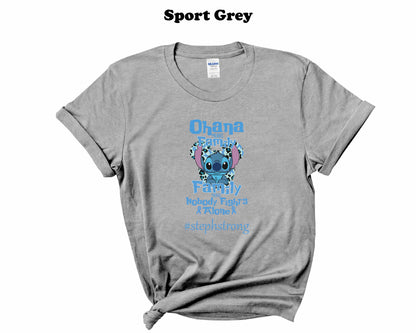 Colon Cancer Stitch Ohana means family Tee