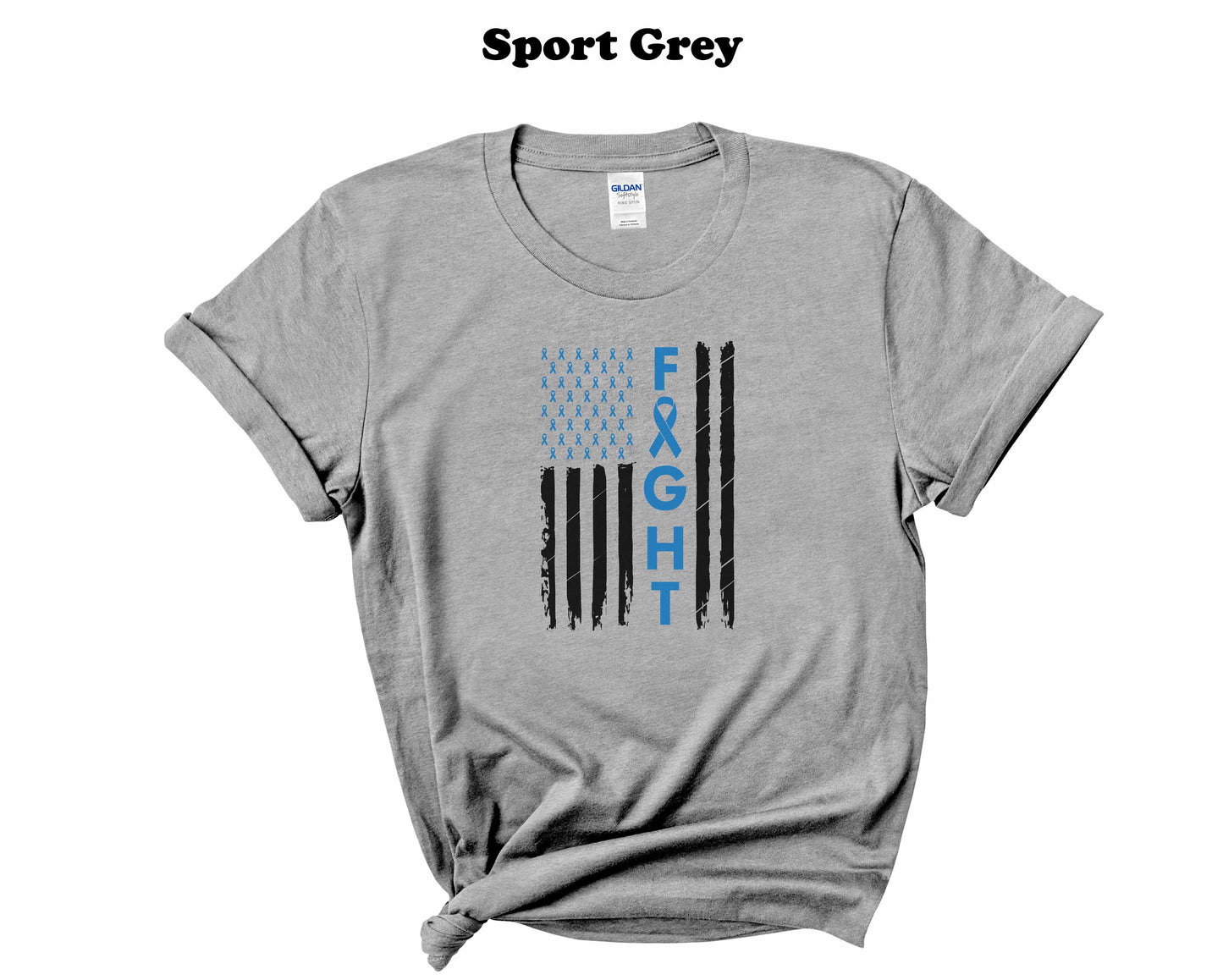 Colon Cancer American Flag Fight T-Shirt