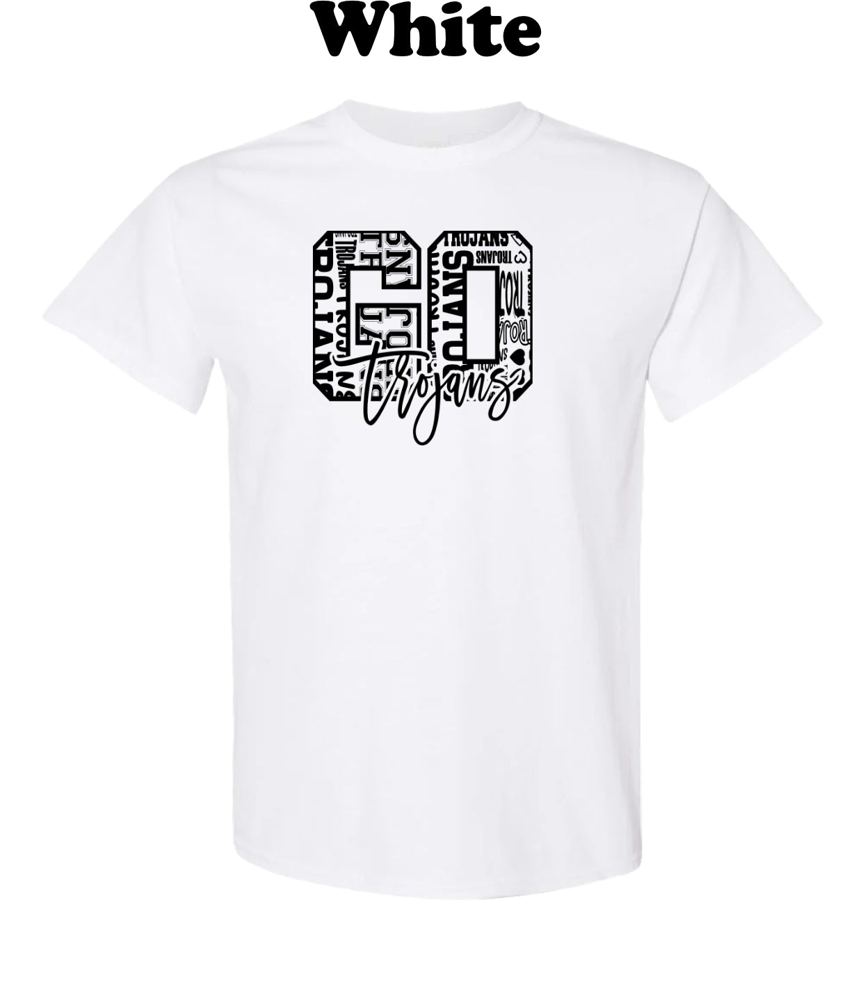 Go Trojans Black Typography Tee