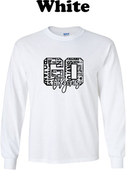 Go Trojans Black Typography Long Sleeve