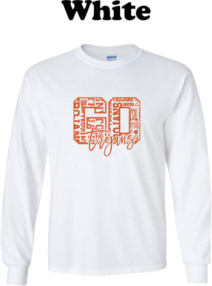 Go Trojans Orange Typography Long Sleeve