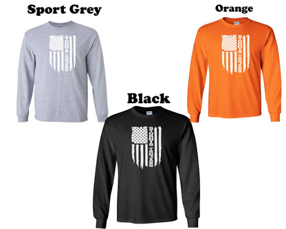 Sturgis Trojans White American Flag Long Sleeve