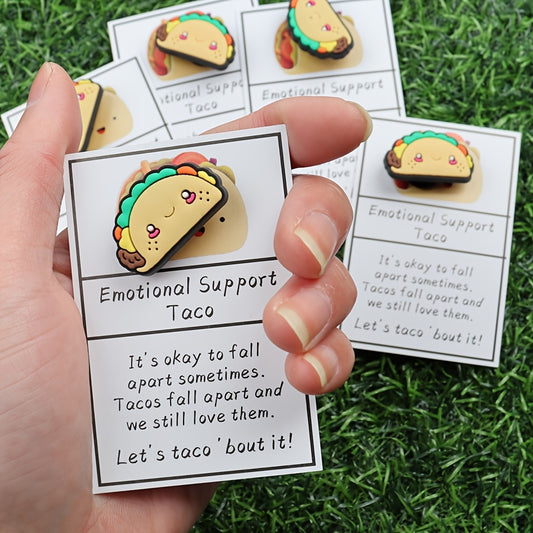 Emotional Support Taco Resin Charms Pocket Hugs - 1 pc