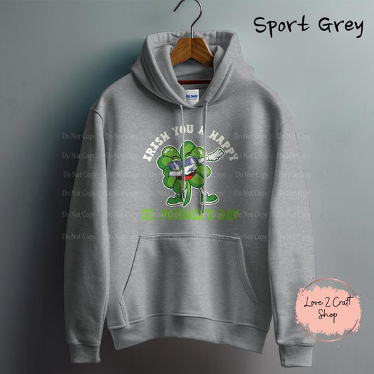 Dabbing Four Leaf cover, Irish you a happy St. Patrick’s Day Hoodie