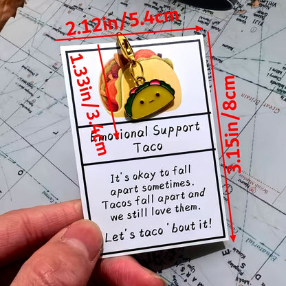 Emotional Support Taco with Card - taco Key chain