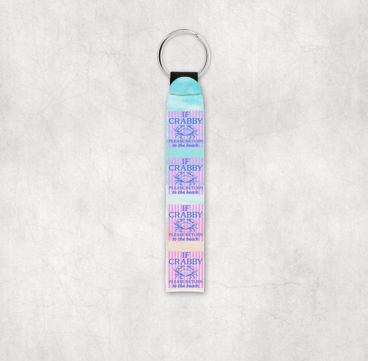 If Crabby Please Return to the Beach wristlet keychain