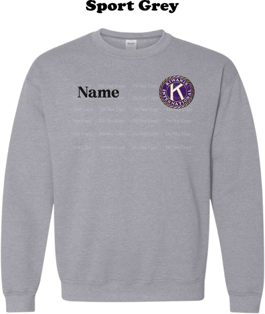 Kiwanis Logo Personalized Name Crew Sweatshirt