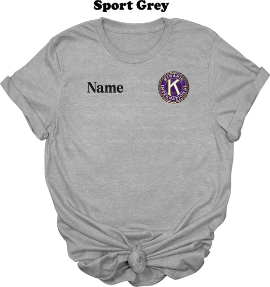 Kiwanis Logo Personalized name Tee