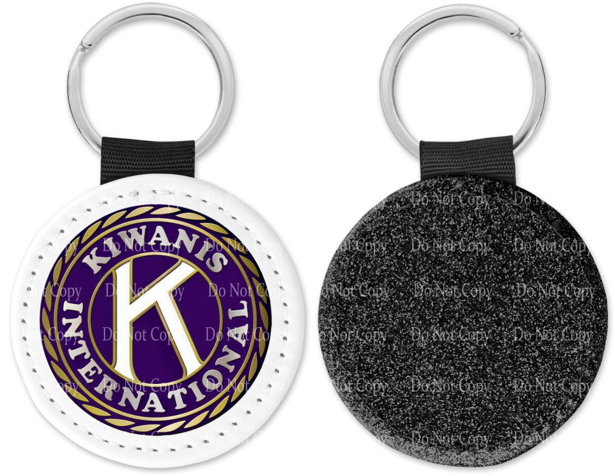 Kiwanis Logo Round Sparkly Key Chain