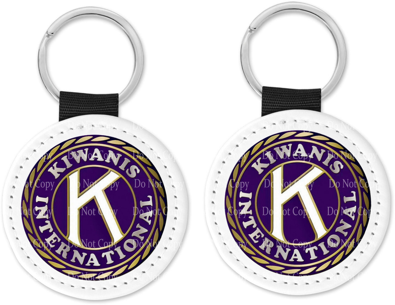 Kiwanis Logo Round Sparkly Key Chain