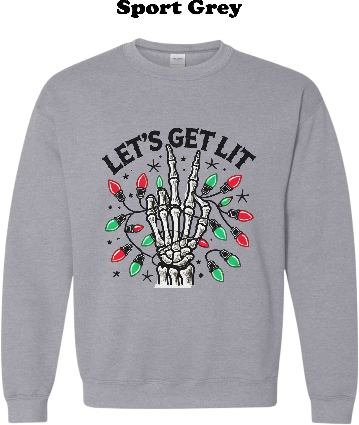 Lets get Lit peace sign with Christmas lights Crew