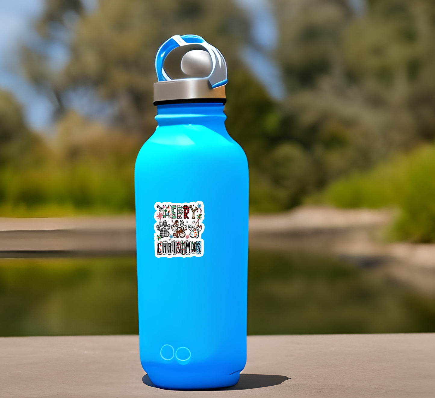 Merry Christmas with little dog paws Stickers