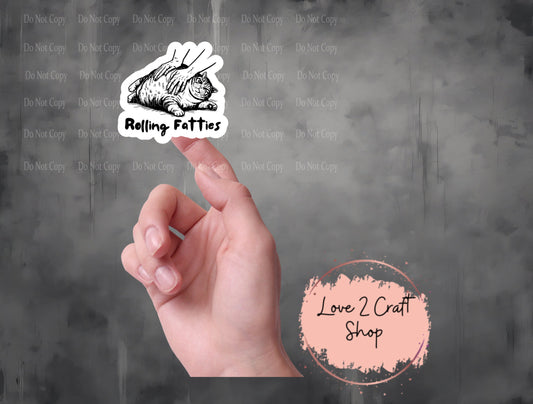 Rolling fatties cat Stickers