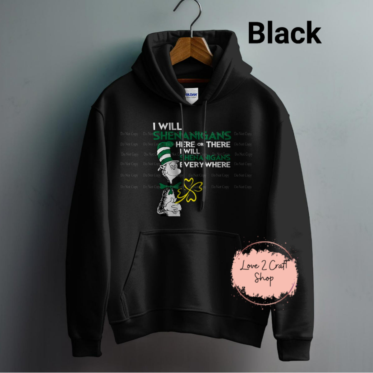 Cat in the Hat Here or There Shenanigans Hoodie